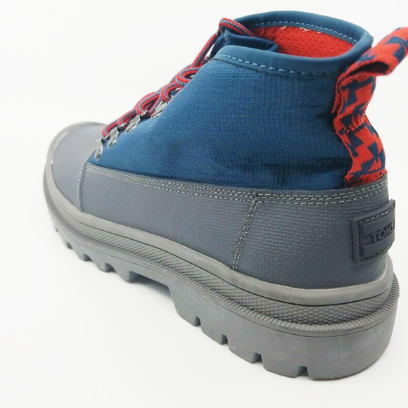 Toms Mens Cordova Boots Blue Red Waterproof - Picture 7 of 8